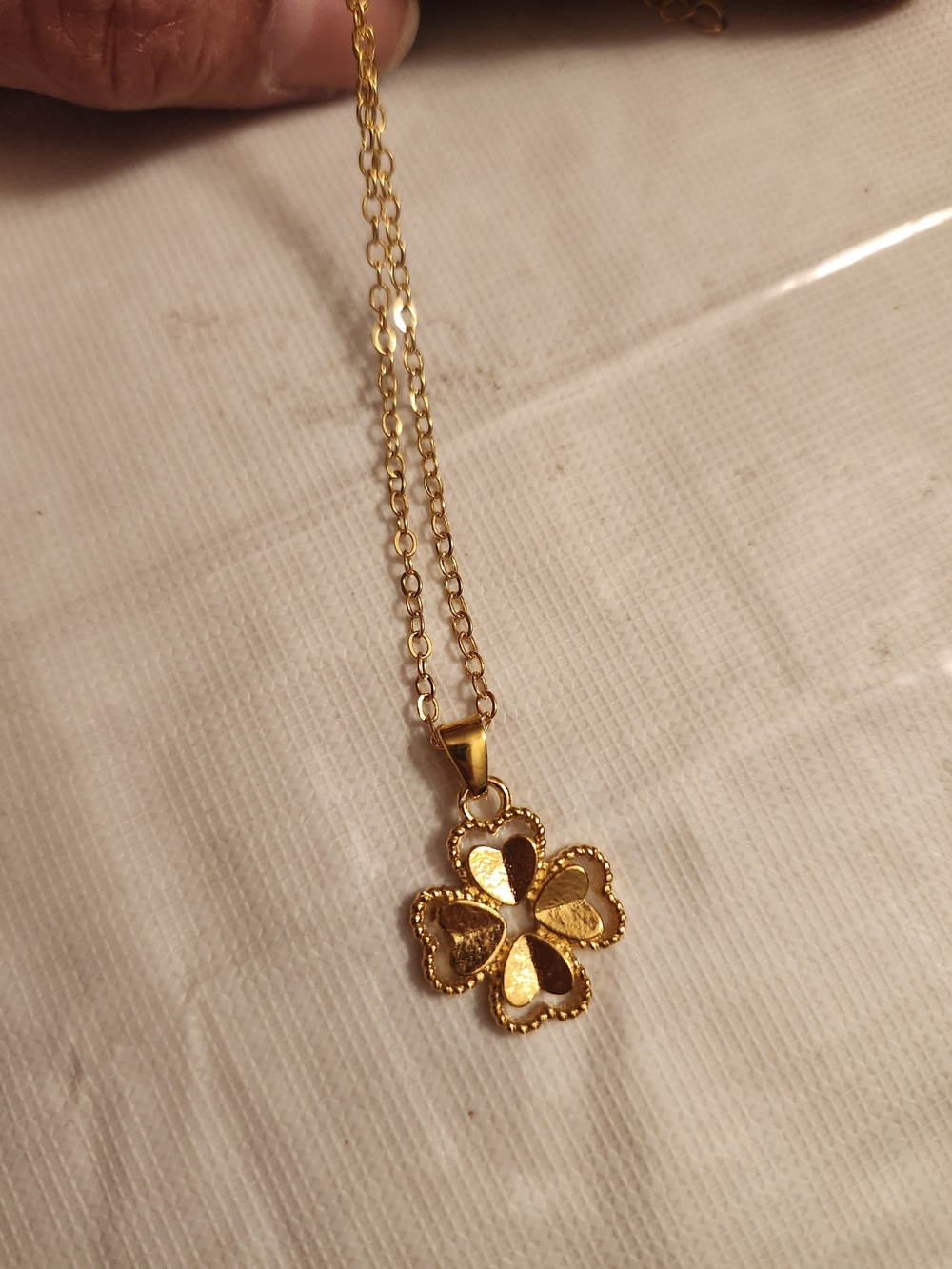 Gold Four-Leaf Clover Pendant Necklace - Women Jewelry